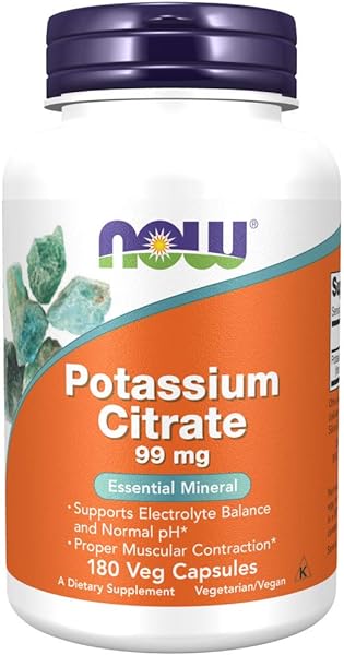 NOW Supplements, Potassium Citrate 99 mg, Supports Electrolyte Balance and Normal pH*, Essential Mineral, 180 Veg Capsules in Pakistan in Pakistan