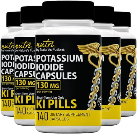Potassium Iodide 130 mg - 5 Pack (700 Count) EXP 10/2032 - Ki Pills Potassium Iodine Tablets 130 mg - Potassium Iodine Pills YODO Naciente - Thyroid Protection Supplement - by Nutri in Pakistan