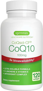 High Absorption CoQ10 100mg, Ultra Soluble Formula with 5X Bioavailability, CoQsol-CF Ubiquinone, 120 Softgels with Vitamin E & D-Limonene, Antioxidant Complex, by Igennus in Pakistan
