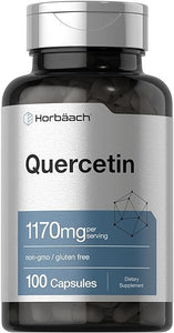 Quercetin Capsules | 1170mg | 100 Count | Non-GMO, Gluten Free Supplement | High Potency Formula | by Horbaach in Pakistan