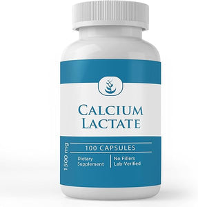 Pure Original Ingredients Calcium Lactate, (100 Capsules) Always Pure, No Additives Or Fillers, Lab Verified in Pakistan