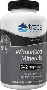 TM ANCESTRAL Wholefood Minerals Capsules | 642 mg/capsule (180 capsules) | Supports Hydration, Sleep, Brain, Nerves, & Digestion | Includes Bee Pollen, Atlantic Kelp, Ancient Sea Salt, and ConcenTrace in Pakistan