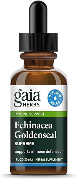 Gaia Herbs Echinacea Goldenseal Supreme Liquid Extract - Immune Support Supplement to Help Maintain Mucus Membrane Function - With Echinacea, Goldenseal Root & St. John’s Wort - 1 Fl Oz (15 Servings) in Pakistan