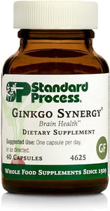 Standard Process Ginkgo Synergy - Whole Food Mental Clarity, Brain Health Supplement, Brain Support and Blood Flow with Grapeseed Extract, Buckwheat, Gotu Kola, Ginkgo Biloba - 40 Capsules in Pakistan