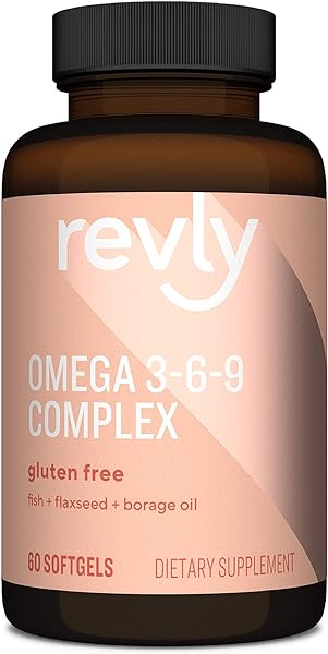 Amazon Brand - Revly Omega 3-6-9 Complex of Fish, Flaxseed and Borage Oil - EPA & DHA Omega-3 fatty acids - 60 Softgels, 2 Month Supply in Pakistan