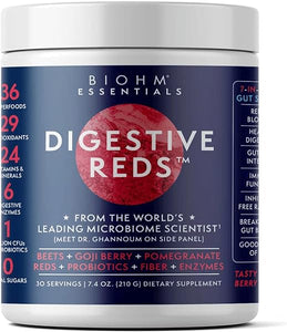 Essential Digestive Reds, Superfood Powder, Antioxidants, Vitamins, Probiotics, Digestive Health, for Women and Men, Digestion Supplement with Enzymes, Beets, Goji, Pomegrante, Red Berry Flavor in Pakistan
