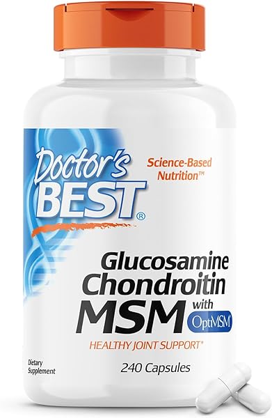 Doctor's Best Glucosamine Chondroitin Msm with OptiMSM Capsules, Supports Healthy Joint Structure, Function & Comfort, Non-GMO, Gluten Free, Soy Free, 240 Count (Pack of 1) in Pakistan