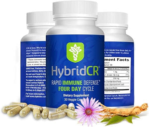HybridCR Rapid Immune Boost Defense | Zinc, Echinacea, Andrographis, Ginseng, Selenium, Gluten-Free & Non-GMO | 5-In-1 Immune Support Supplement | Pharmacist Formulated 1 Month Supply (30 Veggie Caps) in Pakistan