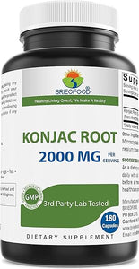 Brieofood Konjac Root Glucomannan 2000 mg per Serving - 180 Vegetarian Capsules in Pakistan