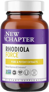 New Chapter Rhodiola Force 300mg with Potent Vegan Rhodiola for Mental Focus & Stamina, Endurance + Mood Support + Stress Adaptogen + Non-GMO Ingredients - 30 Count in Pakistan