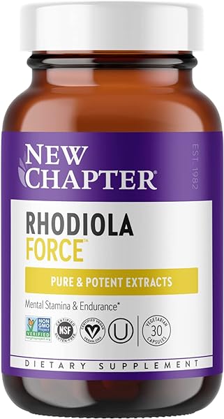 New Chapter Rhodiola Force 300mg with Potent Vegan Rhodiola for Mental Focus & Stamina, Endurance + Mood Support + Stress Adaptogen + Non-GMO Ingredients - 30 Count in Pakistan in Pakistan