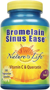 Nature's Life Bromelain Sinus Ease 1200mg with Vitamin C & Quercetin Sinus Health, Immune Function & Seasonal Support 100 Vegetarian Capsules in Pakistan