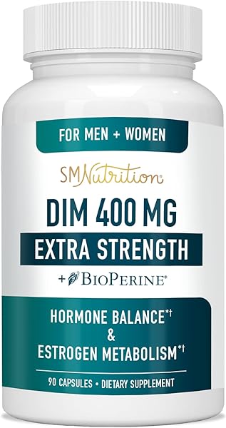 Extra Strength DIM Supplement 400MG | Hormone Balance & Estrogen Metabolism for Men and Women | Menopause, Acne, Hot Flashes Relief & Antioxidant Support | Soy-Free, Gluten-Free | 90 Capsules in Pakistan