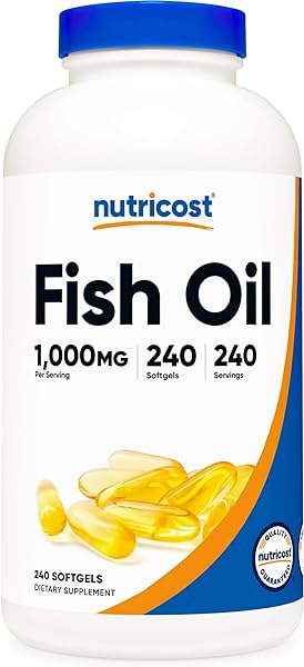 Nutricost Fish Oil Omega 3 Softgels with EPA & DHA (1000mg of Fish Oil, 560mg of Omega-3), 240 Softgels, Non-GMO, Gluten Free. in Pakistan in Pakistan