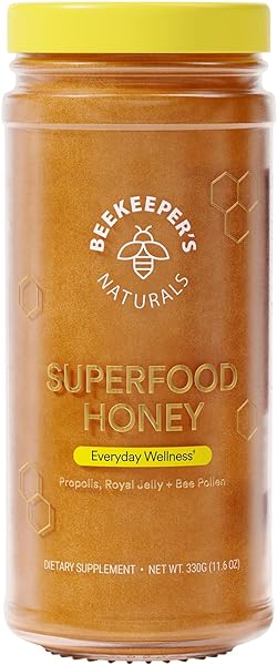 Superfood Honey by Beekeeper's Naturals - Bee Pollen, Royal Jelly, Propolis, Honey - Natural Energy, Immune Support, Mental Clarity, Athletic Performance (11.6 oz) in Pakistan in Pakistan