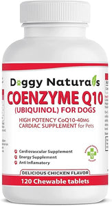 Coenzyme Q10 High Potency COQ10-40mg UBIQUINOL for Dogs (120 Tabs) Made in U.S.A. CoQ10 for Dogs in Pakistan