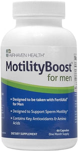 MotilityBoost for Men, Male Fertility Supplement – For Motile Strength - Prenatal For Him, Includes L-Carnitine, Vitamin B12, B6, Mucuna Pruriens, CoQ10 and Quercetin - 60 Capsules, 1 Month Supply in Pakistan