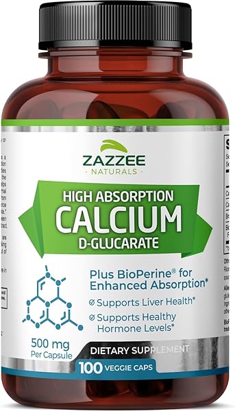 Zazzee High Absorption Calcium D-Glucarate, 500 mg per Capsule, 3 mg BioPerine for Enhanced Absorption, 100 Vegan Capsules, Plus Broccoli 10:1 Extract, 100% Vegetarian, CDG, All-Natural and Non-GMO in Pakistan in Pakistan