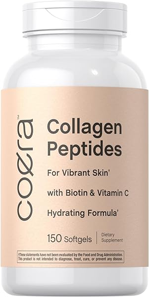 Collagen Peptide Pills | 150 Softgel Capsules | for Vibrant Skin | Biotin & Vitamin C | Grass Fed, Non-GMO, Gluten Free Supplement | by Coera in Pakistan in Pakistan