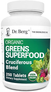 Dr. Berg's Greens Superfood Cruciferous Vegetable Tablets - Vegetable Supplements for Adults w/ 11 Phytonutrient Super Greens Tablets - Energy, Immune System & Liver Veggie Tablets - 250 Tablets in Pakistan