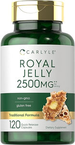 Carlyle Royal Jelly Capsule | 2500mg | 120 Count | Non-GMO and Gluten Free Formula | Traditional Supplement in Pakistan