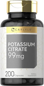 Potassium Citrate 99mg | 200 Capsules | Non-GMO and Gluten Free Supplement | by Carlyle in Pakistan