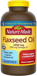 Nature Made Organic Flaxseed Oil 1400 mg Omega-3 700 mg 300 Softgels in Pakistan