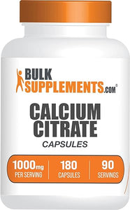 BulkSupplements.com Calcium Citrate Capsules - Calcium Citrate Supplement - Calcium Supplements - Calcium Citrate Pills - Calcium Capsules - 2 Capsules (210mg Calcium) per Serving (180 Capsules) in Pakistan