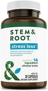 Stress Less Herbal Supplements Made with Hawthorn, Black Horehound, Passionflower & Valerian - Supports Nervous System & Emotional Balance, Calm & Relaxation Capsules - 30 ct in Pakistan