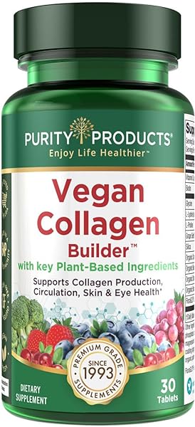 Vegan Collagen Builder - Organic Whole Foods Fruits + Veg, Silica, Lutein, Vitamin C, Biotin, Grape Seed - Amino Acids Glycine, Lysine + Proline Collagen Boosters - Once A Day - 30 Tablets in Pakistan in Pakistan