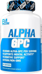 Nootropic Alpha GPC Choline Supplement - Alpha GPC 600 mg Nootropics Brain Support Supplement Acetylcholine Precursor and Mood Booster - EVL Nutrition Brain Supplement for Memory and Focus Support in Pakistan