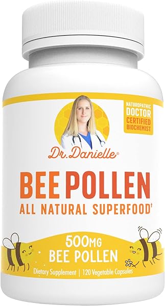 Bee Pollen from Dr. Danielle, Natural Bee Pollen Supplement, 500mg, 120 Veggie Capsules in Pakistan