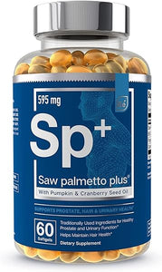 Saw Palmetto Plus - Prostate Health Supplement for Men with Pumpkin and Cranberry Seed Oil | Supports Bladder and Urinary Health by Essential Elements - 60 Softgels in Pakistan