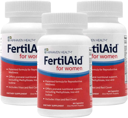 FertilAid for Women: Female Fertility Supplement, Natural Fertility Vitamin with Vitex, Support Cycle Regularity and Ovulation