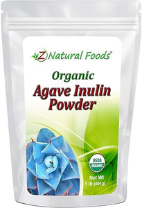 Z Natural Foods Organic Agave Inulin Powder, Natural Fiber Supplement, Prebiotic Superfood Powder for Drinks, Smoothies, and Recipes, Raw, Non-GMO, Vegan, Gluten-Free, Kosher, 1 lb in Pakistan