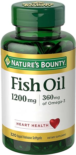 Nature's Bounty Fish Oil, Dietary Supplement, Omega 3, Supports Heart Health, 1200mg, Rapid Release Softgels, 320 Ct in Pakistan in Pakistan