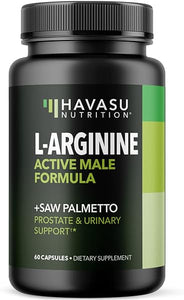 L Arginine Saw Palmetto for Men with S7 Plant-Based Ingredient Blend for Nitric Oxide Boost | Increases Blood Flow and Improves Prostate Support | Active Male Supplement | 60 Vegan Capsules in Pakistan