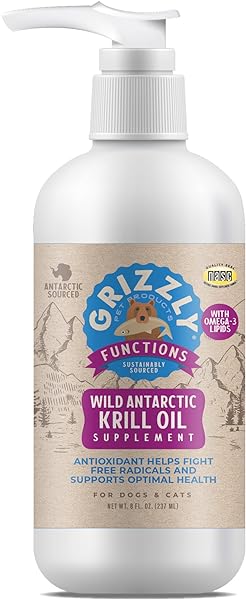 Grizzly Wild Antarctic Krill Oil All-Natural Antioxidant Dog Food Supplement, 8 oz in Pakistan