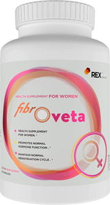 REX GENETICS fibrOveta - Women Fertility and Ovulation Health PER 3 Capsules 90 Counts | Hormone Balance | Fibroid Shrink Remedy | Maintain Ovarian and Uterus Health