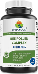 Brieofood Bee Pollen Complex 1000 mg 120 Tablets - Made with Bee Pollen, Bee Propolis, & Royal Jelly Powder in Pakistan