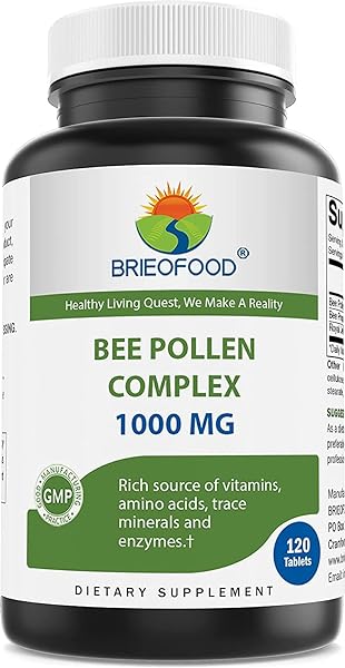 Brieofood Bee Pollen Complex 1000 mg 120 Tablets - Made with Bee Pollen, Bee Propolis, & Royal Jelly Powder in Pakistan in Pakistan