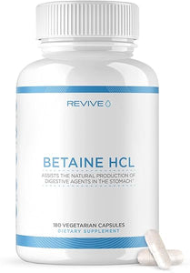 Revive MD Betaine HCL with Pepsin Digestive Enzymes, 180 Vegetarian Capsules - Betaine Hydrochloride Supplement Supports Healthy Digestion & Nutrient Absorption - Helps with Stomach Acid Levels in Pakistan
