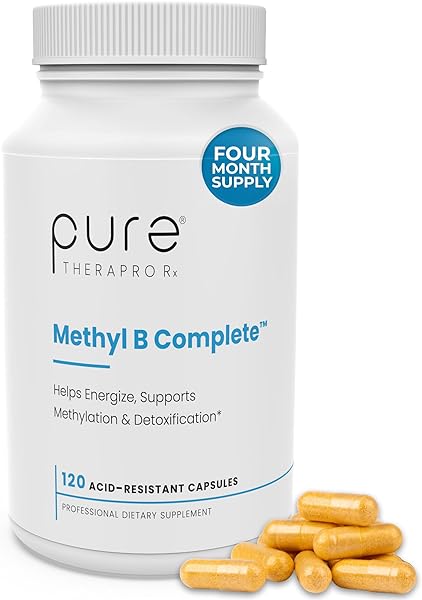 Pure Therapro Rx Methyl B Complete - Optimal Methylated B Complex w/Quatrefolic 5-MTHF (Folate), Methylcobalamin (B12), B2, B6, & TMG, Active B Complex Manufactured in The USA - (120 Vegan Capsules) in Pakistan