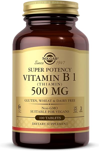 Solgar Vitamin B1 (Thiamin) 500 mg, 100 Tablets - Energy Metabolism, Healthy Nervous System, Overall Well-Being - Super Potency - Non-GMO, Vegan, Gluten/Dairy Free - 100 Servings in Pakistan in Pakistan