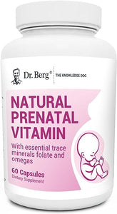 Dr. Berg Natural Prenatal Vitamins for Women - Prenatal Multivitamin with Blends of Vitamin A, C, D, K, Trace Minerals, Omegas & 11 Potent Superfoods - Gentle on The Stomach - 60 Capsules in Pakistan