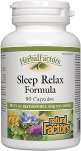 Herbal Factors Sleep Relax Formula by Natural Factors, Natural Sleep Aid with Valerian Root, Passion Flower and Skullcap, Non-GMO, 90 capsules (90 servings) in Pakistan