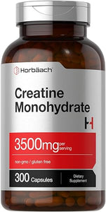 Creatine Monohydrate Capsules | 3500mg | 300 Count | Non-GMO and Gluten Free Supplement | by Horbaach in Pakistan