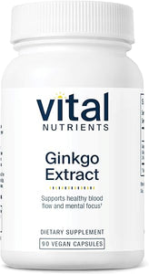 Vital Nutrients - Ginkgo (50:1 Extract) - Supports Mental Acuity and Circulation - 90 Capsules per Bottle - 80 mg in Pakistan