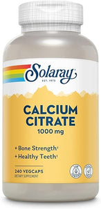 Solaray Calcium Citrate 1000mg, Chelated Calcium Supplement for Bone Strength, Healthy Teeth & Nerve, Muscle & Heart Function Support, Easy to Digest, 60-Day Guarantee, Vegan (240 Count (Pack of 1)) in Pakistan
