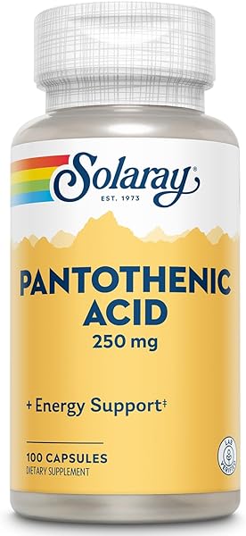 SOLARAY Pantothenic Acid 250mg | Vitamin B5 | Energy Metabolism, Hair, Skin, Nails & Digestive Support | 100CT in Pakistan in Pakistan